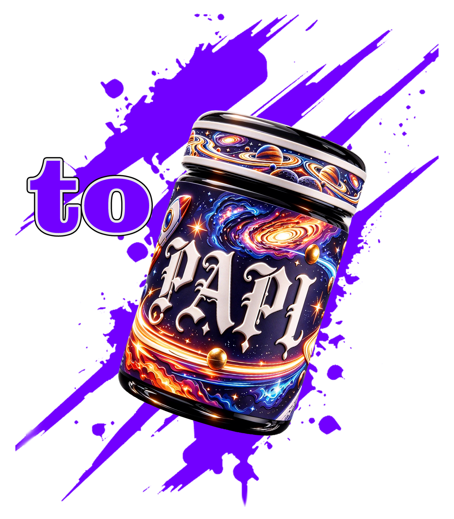 Purple high-build label concept